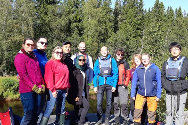 canoeing on Sävarån with Paulinas group