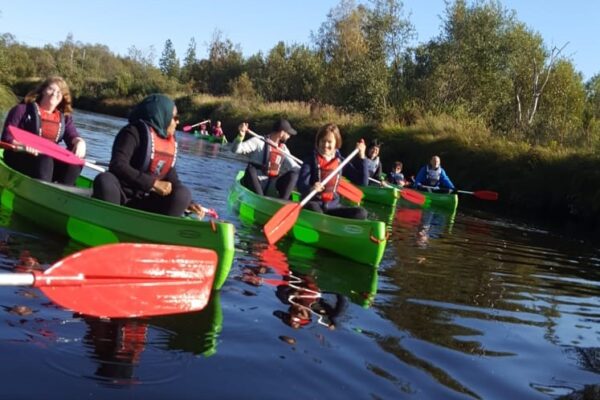 canoeing on Sävarån with Paulinas group, ISeptember 2019